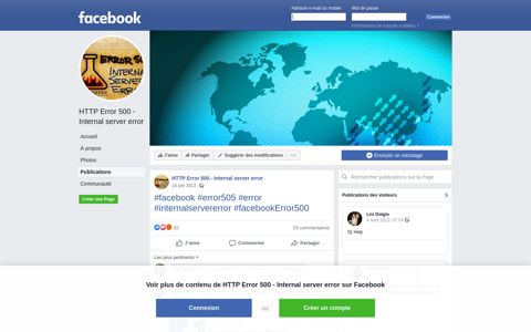 HTTP Error 500 - Internal server error - Posts | Facebook