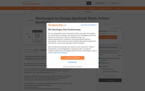 Meinungen zu Europa Apotheek Venlo Online-Apotheke ...