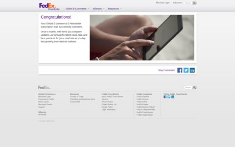 Thank You for Signing Up | FedEx Cross Border