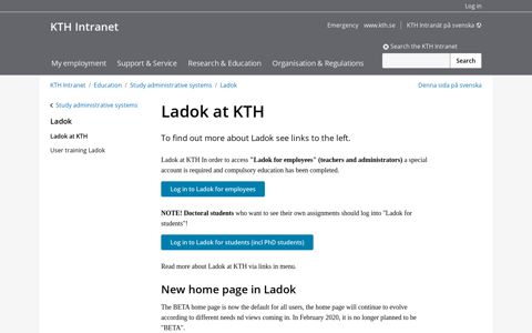 Ladok at KTH | KTH Intranet
