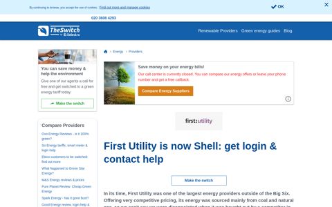 First Utility is now Shell: get login & contact help - The Switch