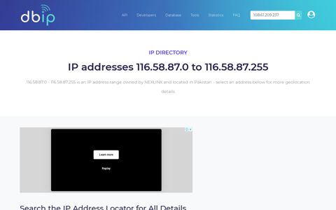 116.58.87 net.pk - Pakistan - NEXLINX - Search IP addresses
