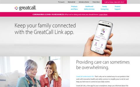 Keep your family connected with the GreatCall Link app.