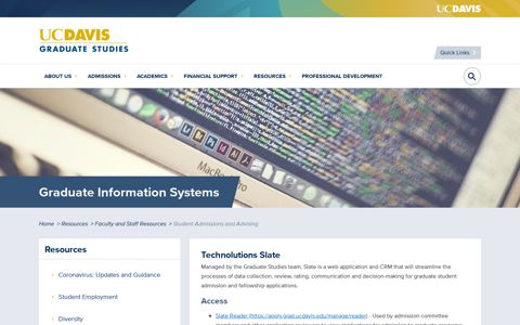 Graduate Information Systems | UC Davis Grad Studies