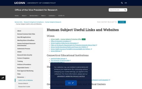 Human Subject Useful Links and Websites | Office of the Vice ...
