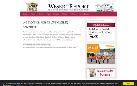 Zusteller Portal datenschutz - Weser Report