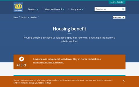 Housing benefit - Lewisham Council
