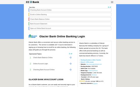 Glacier Bank Online Banking Login - CC Bank