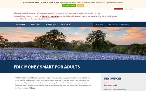 FDIC Money Smart for Adults | American Bank, N.A.