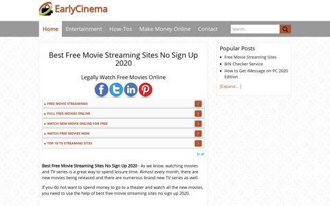 Best Free Movie Streaming Sites No Sign Up 2020