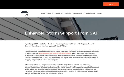Enhanced Storm Support From GAF - J&M Roofing