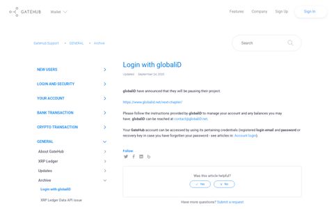 Login with globaliD – GateHub Support