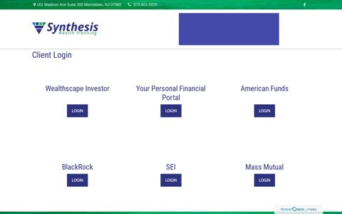 Client Login | Synthesis Wealth Planning, LLC