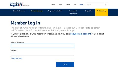 Log in | Pennsylvania Legal Aid Network