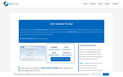 Kbl Vendor Portal - Find Official Portal - CEE Trust