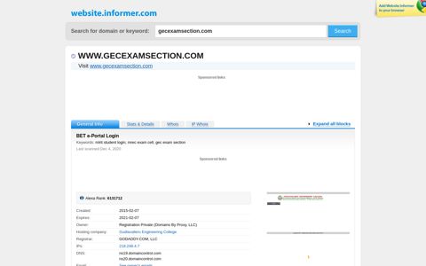 gecexamsection.com at WI. BET e-Portal Login
