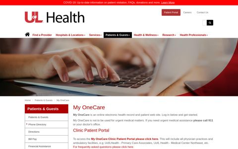 My OneCare - Patient Portal | UofL Health - KentuckyOne Health