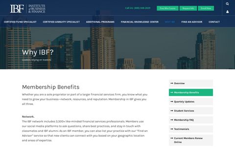 Membership Benefits - Institute of Business & Finance