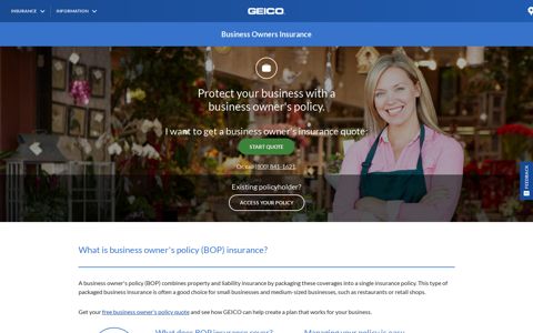 Business Owners Policy - Get a BOP Insurance Quote | GEICO