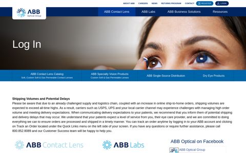 Log In | ABB Optical Group