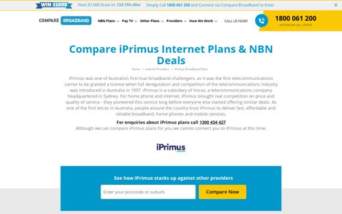 iPrimus Internet Plans & NBN Deals - Compare Broadband
