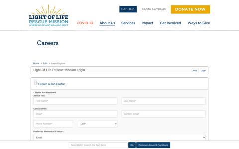 Light Of Life Rescue Mission Login - Jobs
