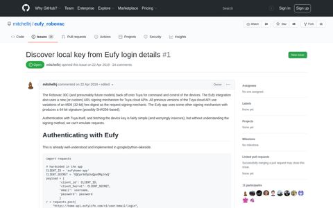 Discover local key from Eufy login details · Issue #1 · mitchellrj ...