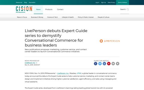 LivePerson debuts Expert Guide series to demystify ...
