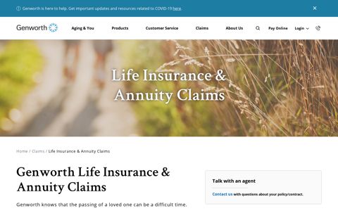 Life Insurance and Annuity Claims | Genworth