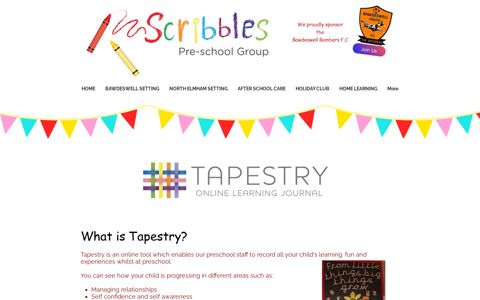Tapestry online learning ... - Scribbles Preschool Bawdeswell