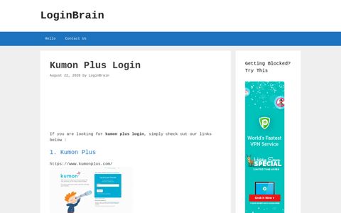 kumon plus login - LoginBrain