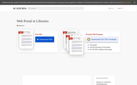 (DOC) Web Portal in Libraries | SALEEM A - Academia.edu