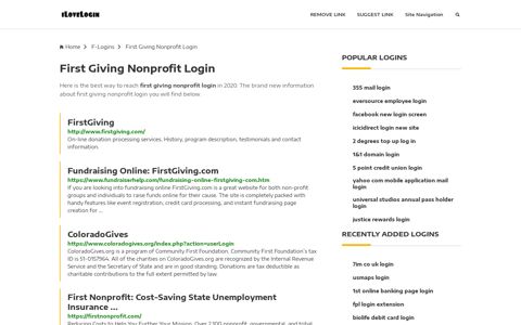 First Giving Nonprofit Login ❤️ One Click Access - iLoveLogin
