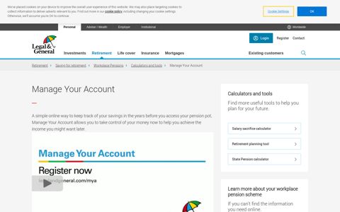 Manage your account | Workplace pensions | Legal & General