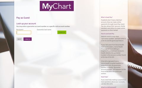 Pay as Guest - MyChart - HonorHealth