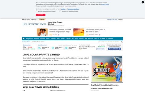 jmpl solar private limited - The Economic Times