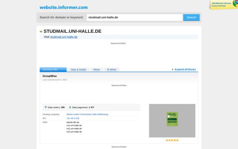 studmail.uni-halle.de at Website Informer. GroupWise. Visit ...