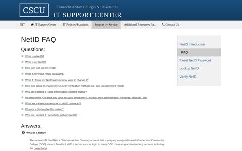 IT Support Center - NetID | Connecticut State Colleges ...