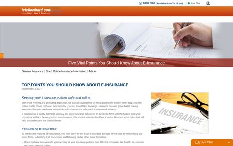 Five Vital Points You Should Know About E-Insurance - ICICI ...