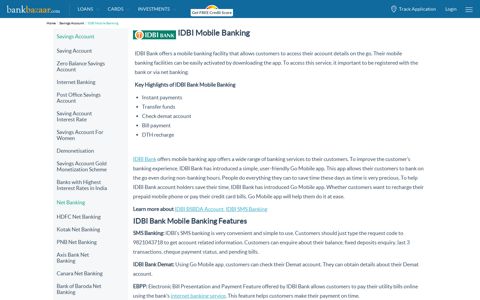 IDBI Mobile Banking: GO Mobile App Login, Set mPin ...