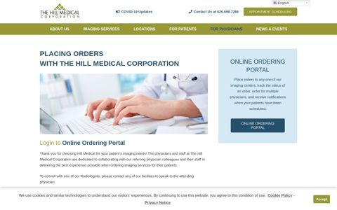 Online Ordering Portal - The Hill Medical Corporation