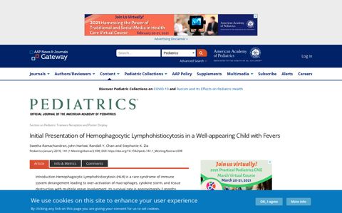 Initial Presentation of Hemophagocytic Lymphohistiocytosis in ...