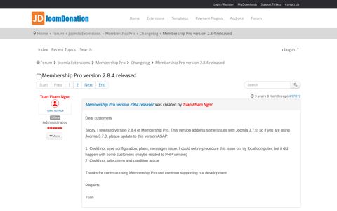 Membership Pro version 2.8.4 released - Joomla Extensions ...