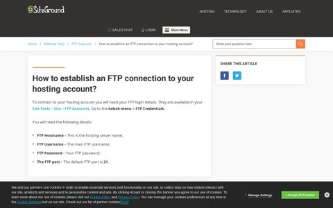How to establish an FTP connection to your hosting account?