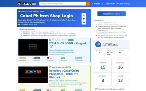 Cabal Ph Item Shop Login - Logins-DB