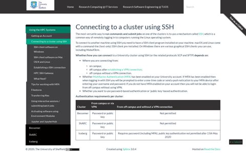 Connecting to a cluster using SSH — Sheffield HPC ...