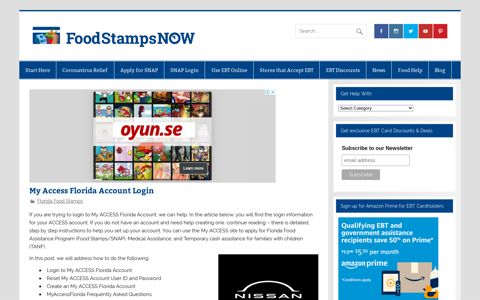 My Access Florida Account Login - Food Stamps Now