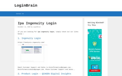 Ipa Ingenuity Ingenuity Login - LoginBrain