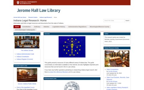 Home - Indiana Legal Research - Research Guides at Maurer ...