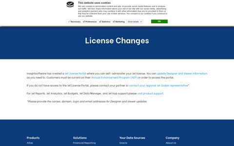 Jet License Changes - insightsoftware